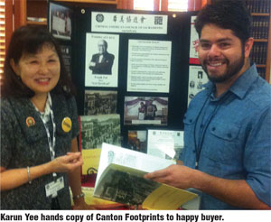 Karun Yee and a book buyer