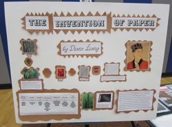 5th grader Diane Liang earned a CACS scholarship award for her 'The Invention of Paper' display